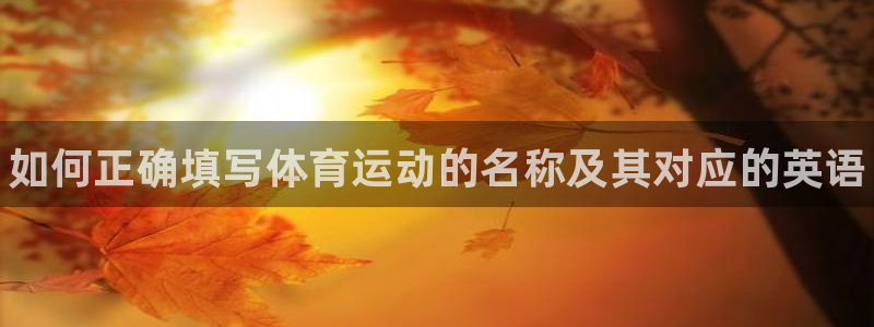 米兰体育综合官网：如何正确填写体育运动的名称及其对应的英语
