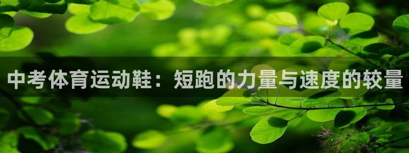 米兰体育报官网：中考体育运动鞋：短跑的力量与速度的较量